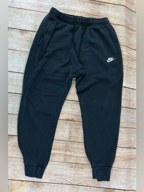 Mens Nike Club Fleece Joggers Medium Black Sweatpants Pockets BV2671-010